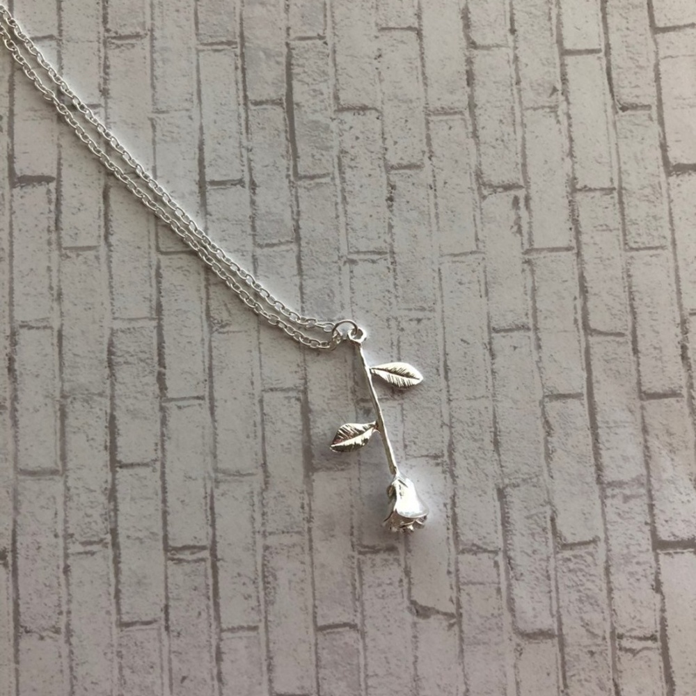 NECKLACE S.SILVER925 ROSE NECKLACE - Picture 2 of 8
